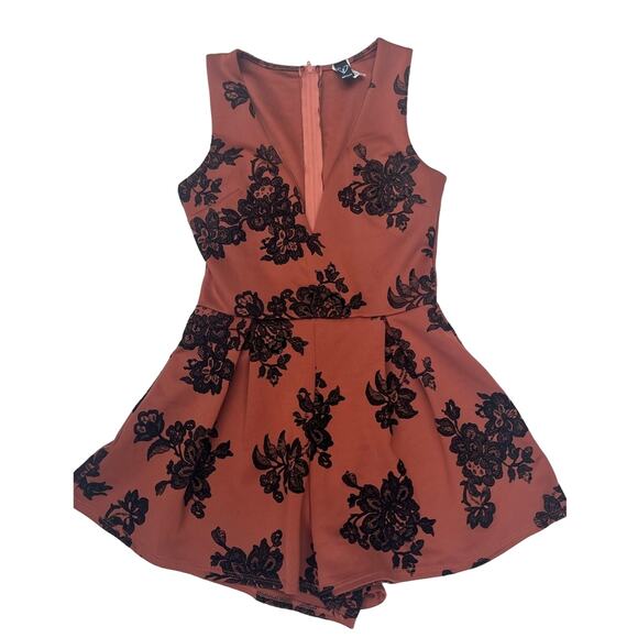 Windsor Pants - Windsor Shorts Romper Playsuit Sml Terracotta Burnt Velvet Whimsigoth Fairygoth